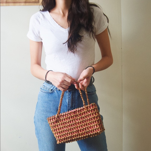 Sold! Small vintage wooden handbag - Picture 2 of 5